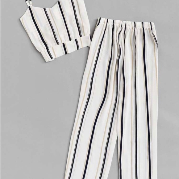 Striped Cami Top with Pants - Picture 2 of 4